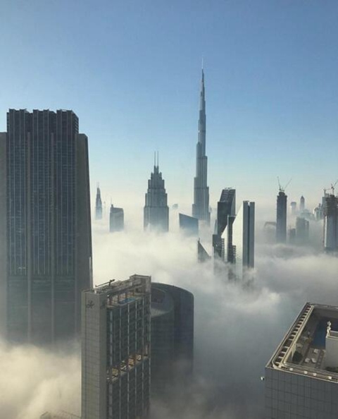今晨迪拜大雾 雾中的迪拜美哭了...